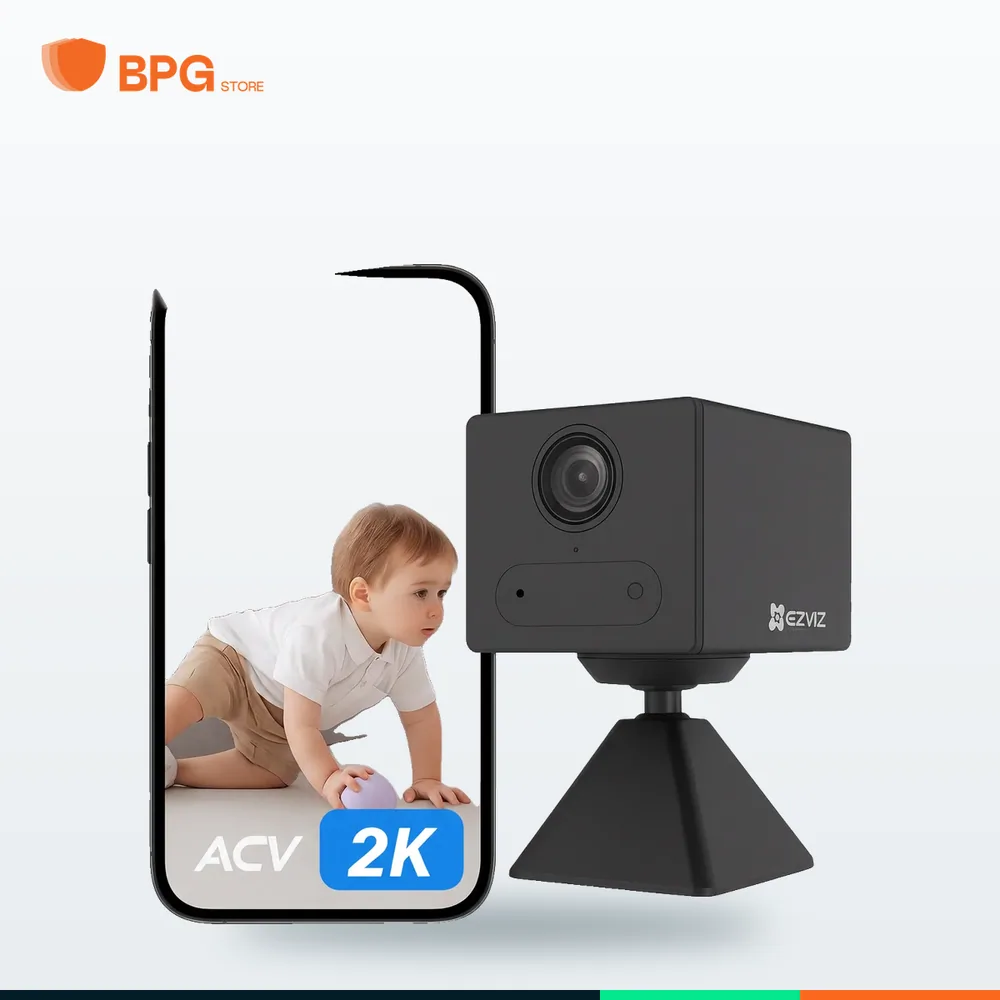 كاميرا واي فاي ذكية ثابتة داخلية – شريحة 4G + بطارية – EZVIZ CS-CB2-R105-1K3F4GA-BK