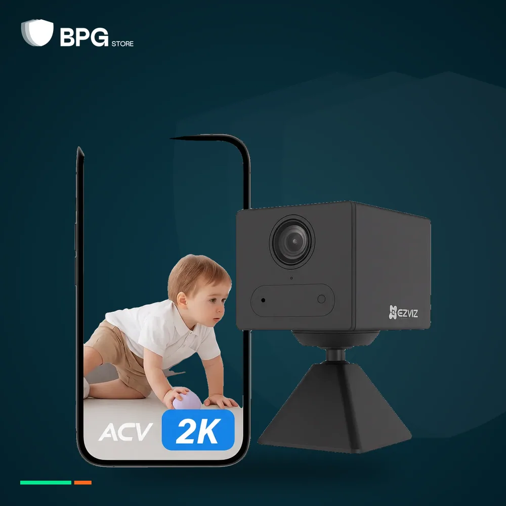 كاميرا واي فاي ذكية ثابتة داخلية – شريحة 4G + بطارية – EZVIZ CS-CB2-R105-1K3F4GA-BK – EZVIZ | BPG Store