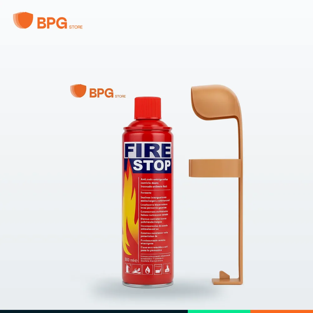 بخاخ إطفاء حريق Fire Stop 500 مل مع حامل جداري