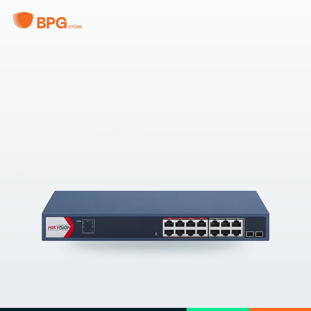 سويتش PoE 16 منفذ 10/100 – Hikvision DS-3E1318P-EI/M
