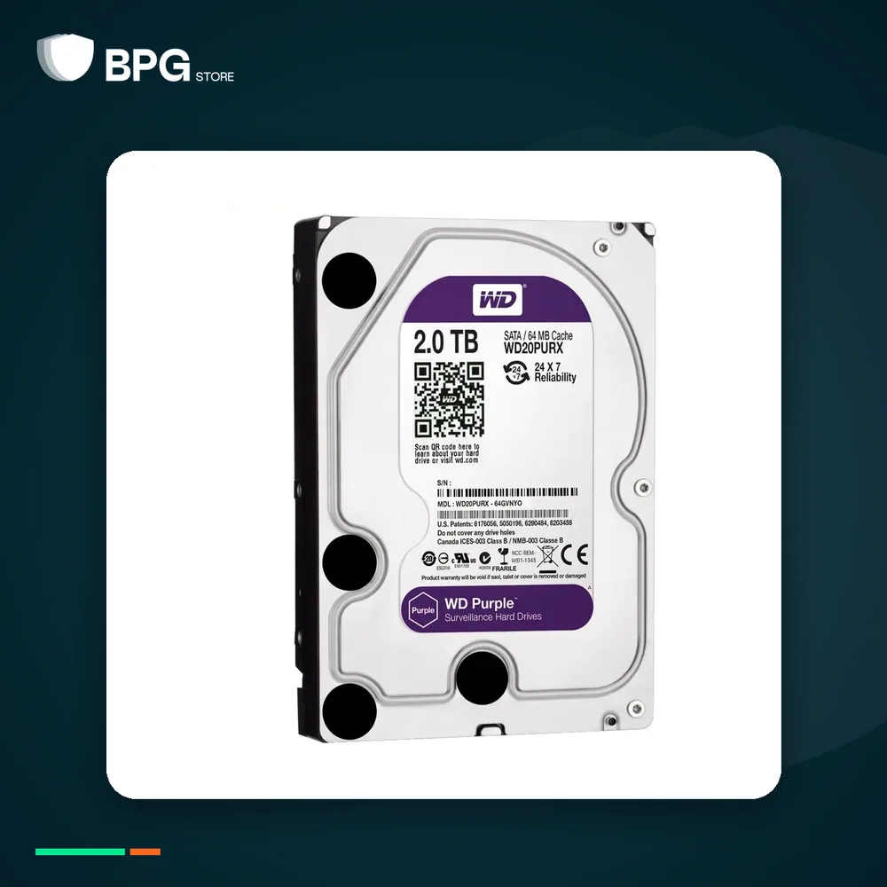 هارد ديسك مراقبة 2 تيرا – Western Digital – بهوية BPG Store