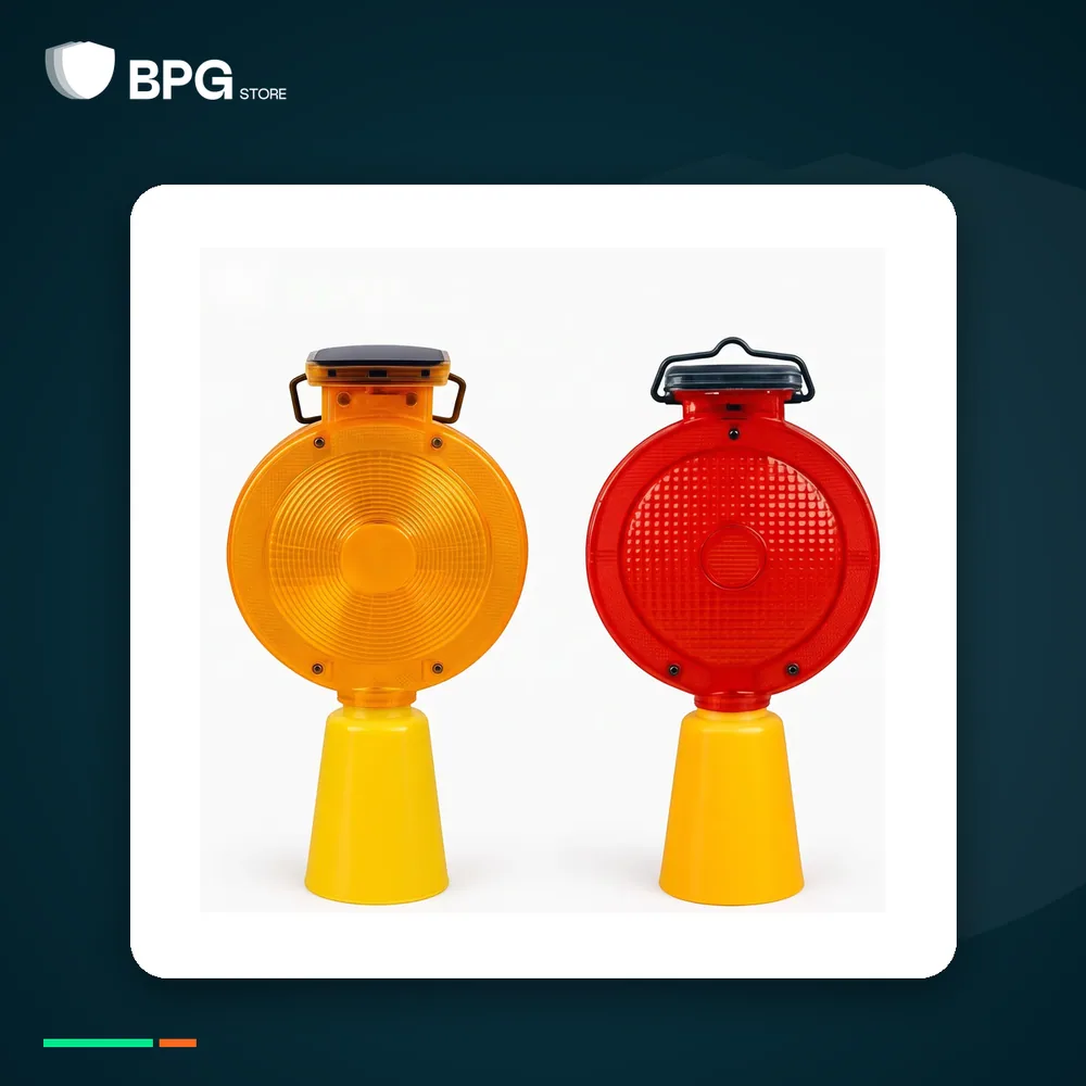 إضاءة تحذيرية للأقماع بالطاقة الشمسية (Mixlite) – بهوية BPG Store