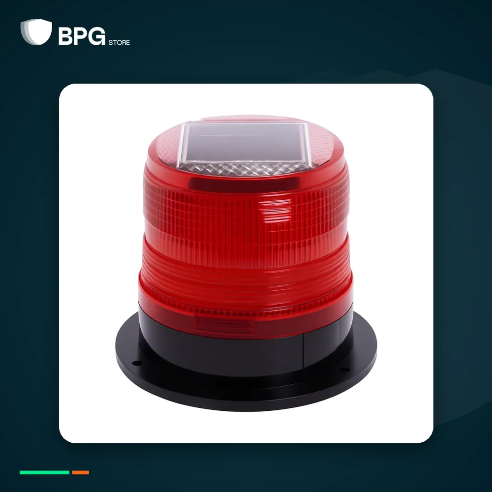 لمبة تحذير دوارة بالطاقة الشمسية – صغيرة – بهوية BPG Store