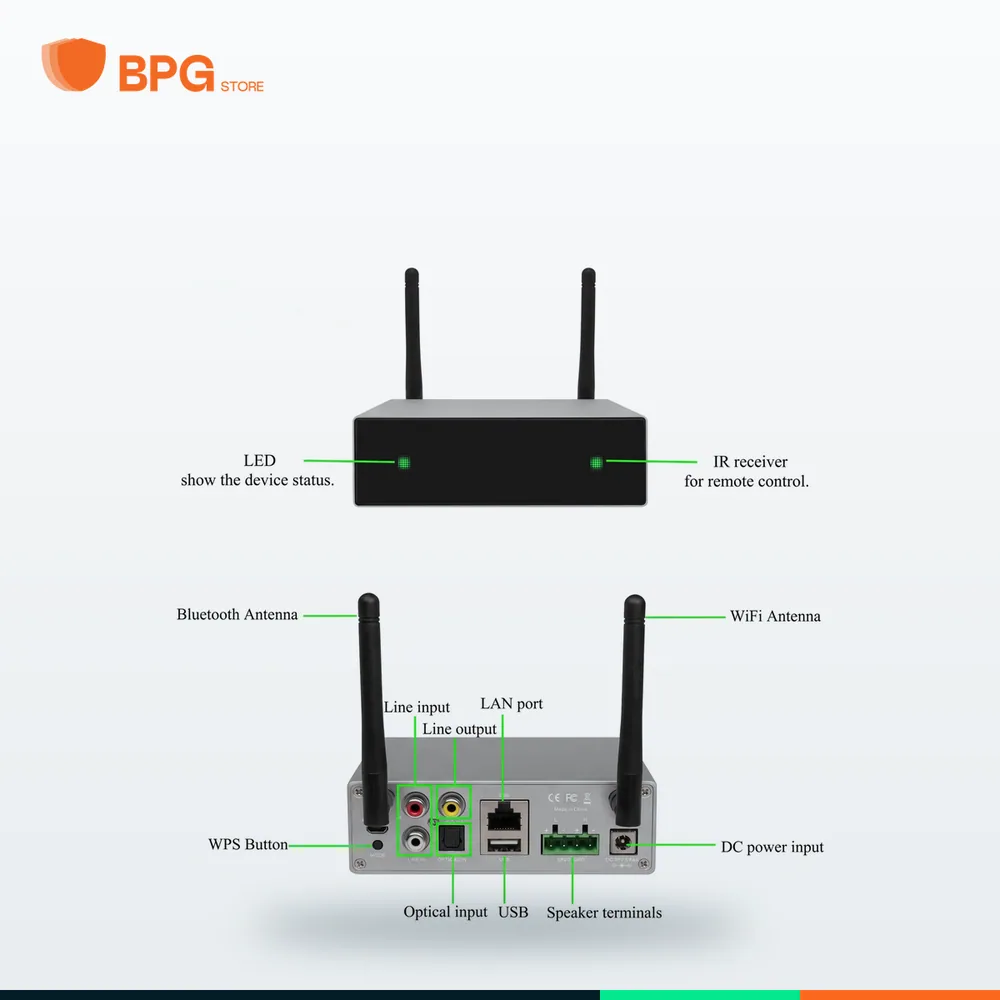 أمبليفاير ذكي لاسلكي Wi-Fi وبلوتوث – DSPPA DW0250