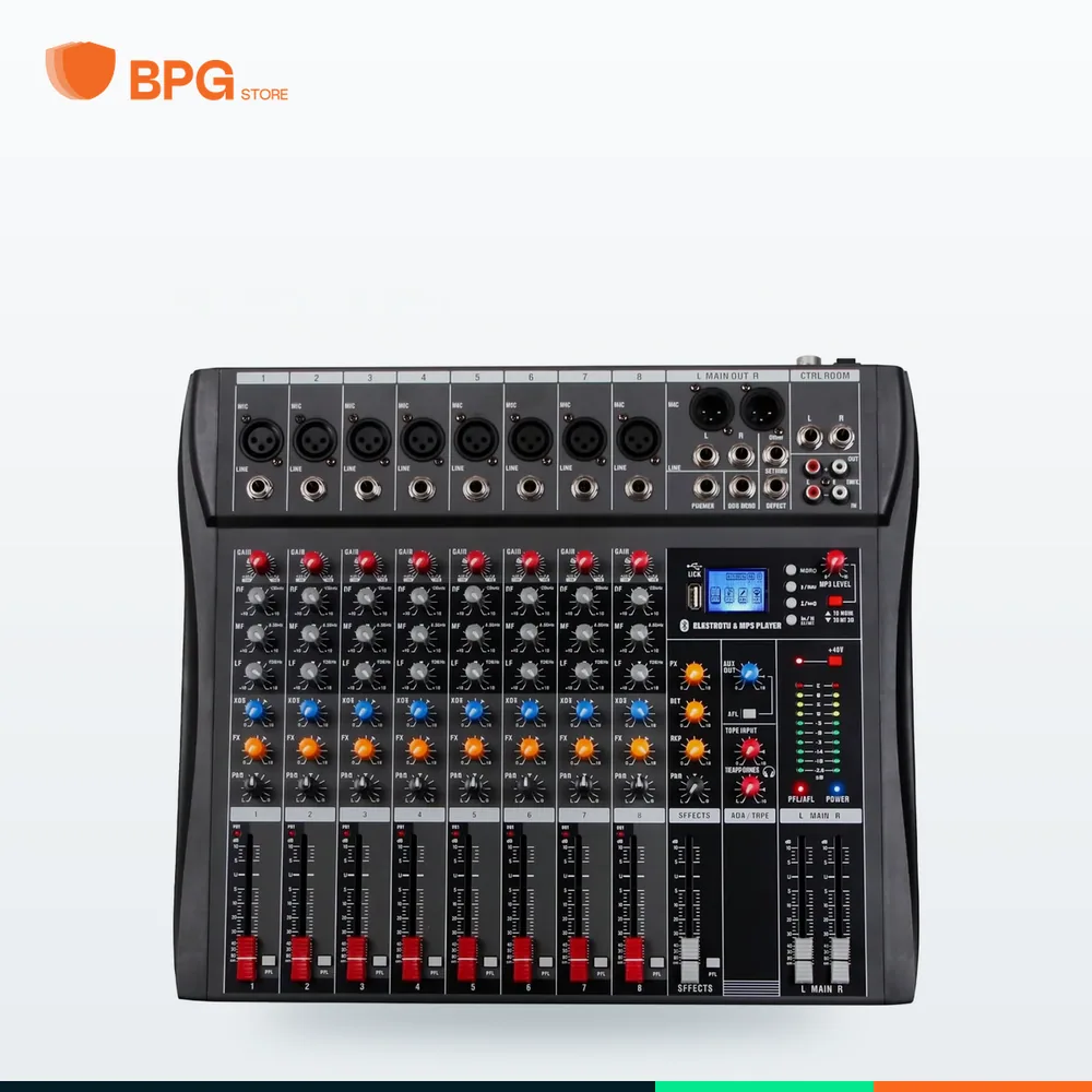 خلاط صوت (ميكسر) رقمي احترافي 8 قنوات – DSPPA DMX08