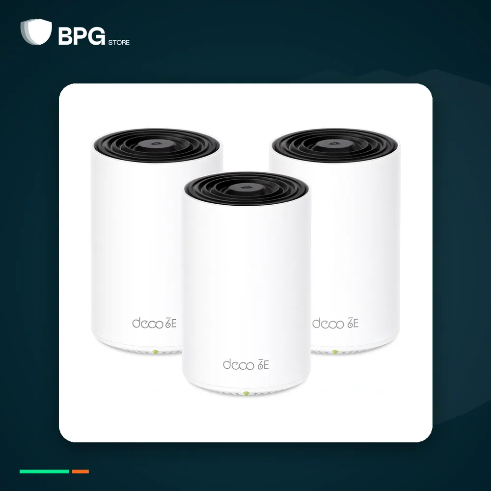 نظام واي فاي Mesh Wi-Fi 6 – TP-Link Deco X68 (3 وحدات) – بهوية BPG Store