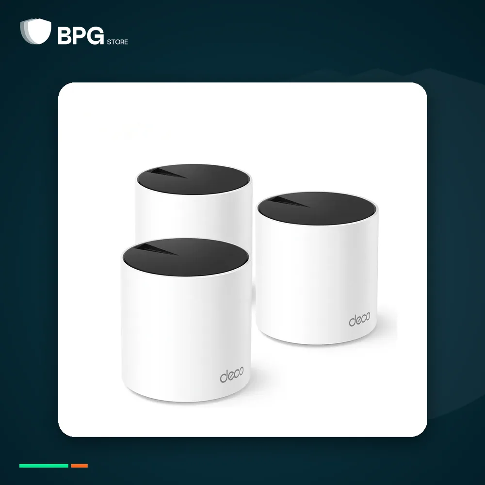 نظام واي فاي Mesh Wi-Fi 6 – TP-Link Deco X55 (3 وحدات) – بهوية BPG Store