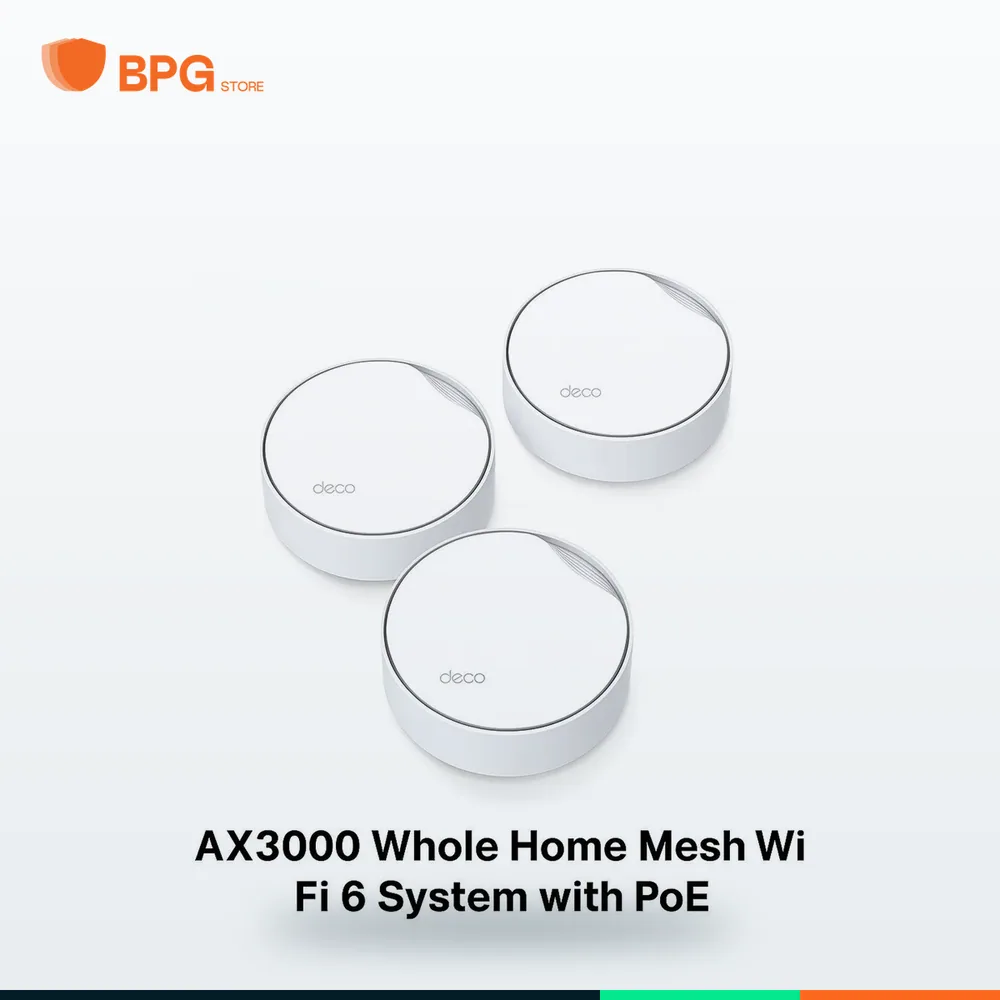 نظام واي فاي Mesh Wi-Fi 6 مع منفذ PoE – TP-Link Deco X50 (3 وحدات)